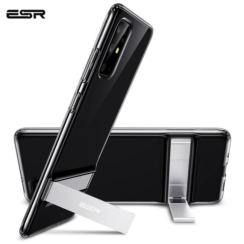 ESR Phone Case for Samsung Galaxy S22 Ultra Case S20 Plus S21 Ultra Metal Kickstand TPU Bumper Stand Cover for S20 Case Clear