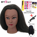 Female Mannequin Head With Hair For Braiding African Mannequin Practice Hairdressing Training Head Dummy Head For Cosmetology