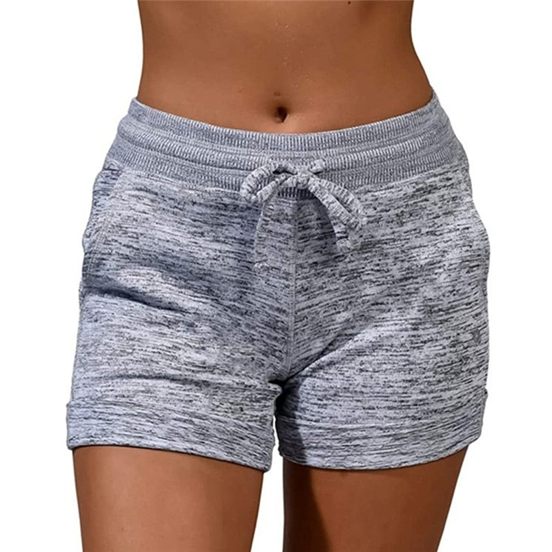 Summer Women Casual Running Sports Shorts Waistband Elastic Waist Shorts Fashion Hot Female Girls Cotton Solid Loose Shorts