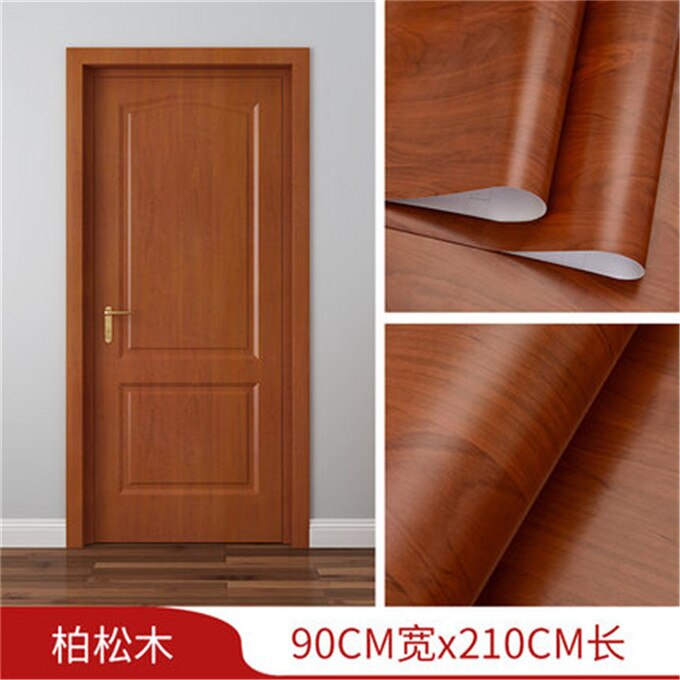 90x210cm White PVC Door Wallpaper Wood Grain sticker home decor Self-adhesive Waterproof Mural Furniture Door Decoration Decals