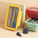 Fiambrera de Material ecológico de 1100ml, caja Bento sin BPA, contenedor de alimentos para microondas con cubiertos