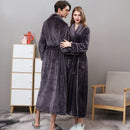 Men Plus Size 3XL Flannel Kimono Bath Gown Ultra Long Large Robe Coral Fleece Nightgown Lovers Couple Thick Warm Sleepwear MR001