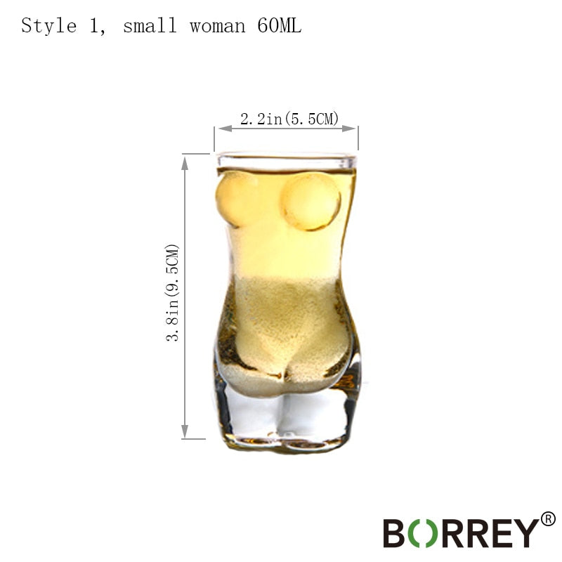 BORREY, copa de cerveza única, divertida copa de vino, whisky, Vodka, vasos de chupito, barra creativa, copa de cóctel, taza con forma de cuerpo, taza de jugo de café