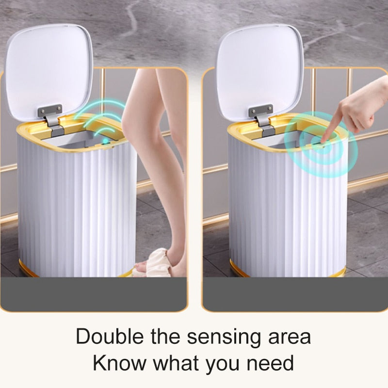 Smart Sensor Garbage Bin Kitchen Bathroom Toilet Trash Can Best Automatic Induction Waterproof Bin with Lid 10/15L