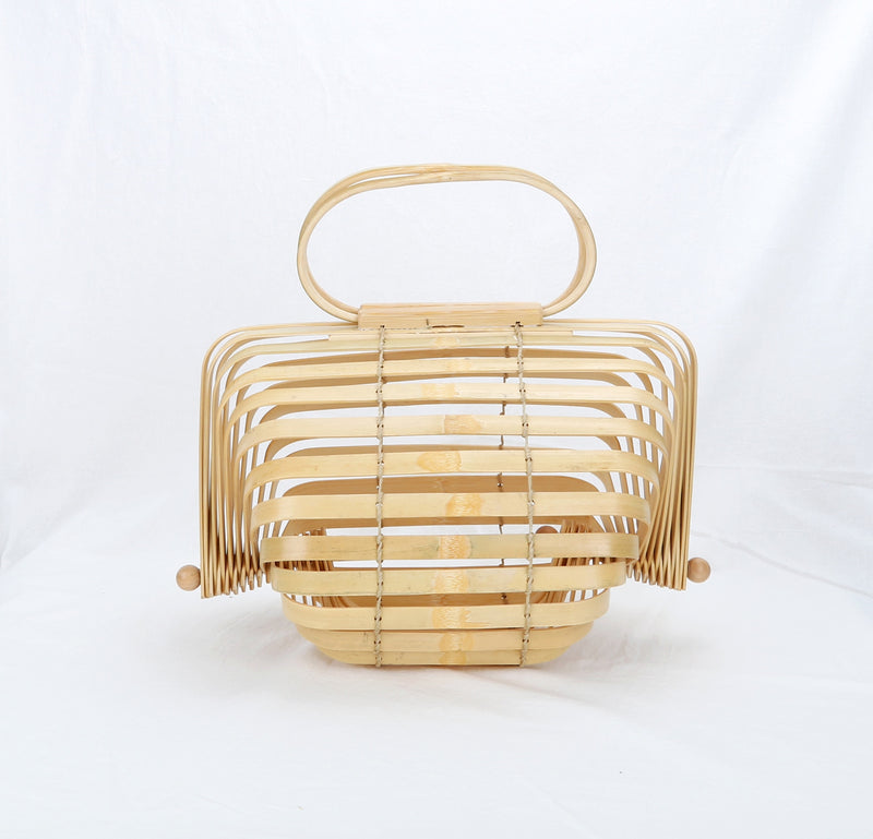 Summer Bamboo Beach Bag Women 2020 New Hand Woven Hollow Out Basket Wooden Purse Ladies Vacation Straw Bag Bohemia Sac Paille