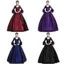 Adult Woman Palace Court Princess Dress Thin Elegant Ball Gown Square Collar Lace Halloween Costumes Renaissance Medieval Dress
