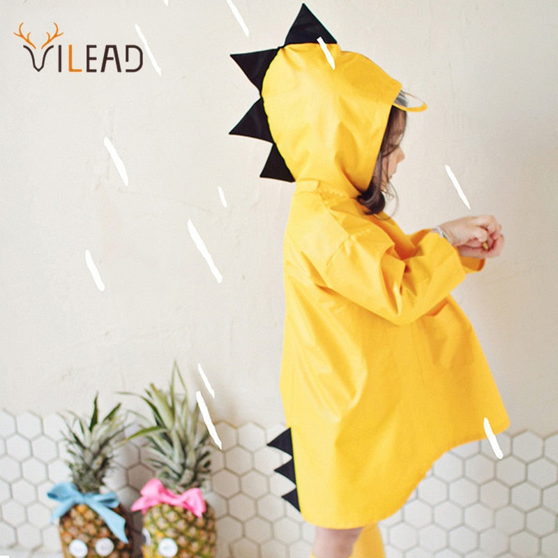 VILEAD Cute Dinosaur Polyester Baby Raincoat Outdoor Waterproof Rain Coat Children Impermeable Poncho Boy Girl Rain Jacket Gift