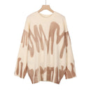 Women Knitted Sweater Vintage Green Striped Print Sweater Oversized Pullovers Winter Streetwear Long Sweaters Tie Dye Outerwear