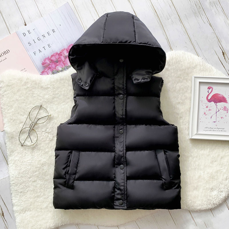 Chaqueta sin mangas cálida de invierno de 3 a 12 años para niños, chaqueta gruesa con capucha, chaleco para niños y niñas, chaleco para niños, chaleco aislado