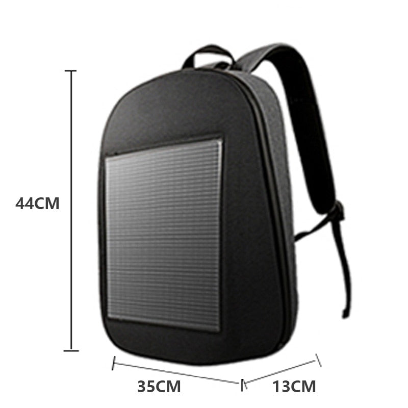 LED-Bildschirm Dynamischer intelligenter Rucksack Walking Advertising Light Bag Wireless APP Control Outdoor Rucksäcke Mochila Männer Frauen