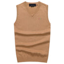 Good Quality Spring Autumn Men's Vest Sleeveless Sweaters Pullovers 100% Cotton Casual Knitted Vest Fashion Knitted Male Tops