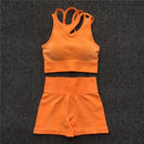 Yoga Set Women Sleeveless Sport Suit Workout Gym Clothes Fitness Sports Bra High Waist Shorts 2 Piece Utra Seamless Sportswear