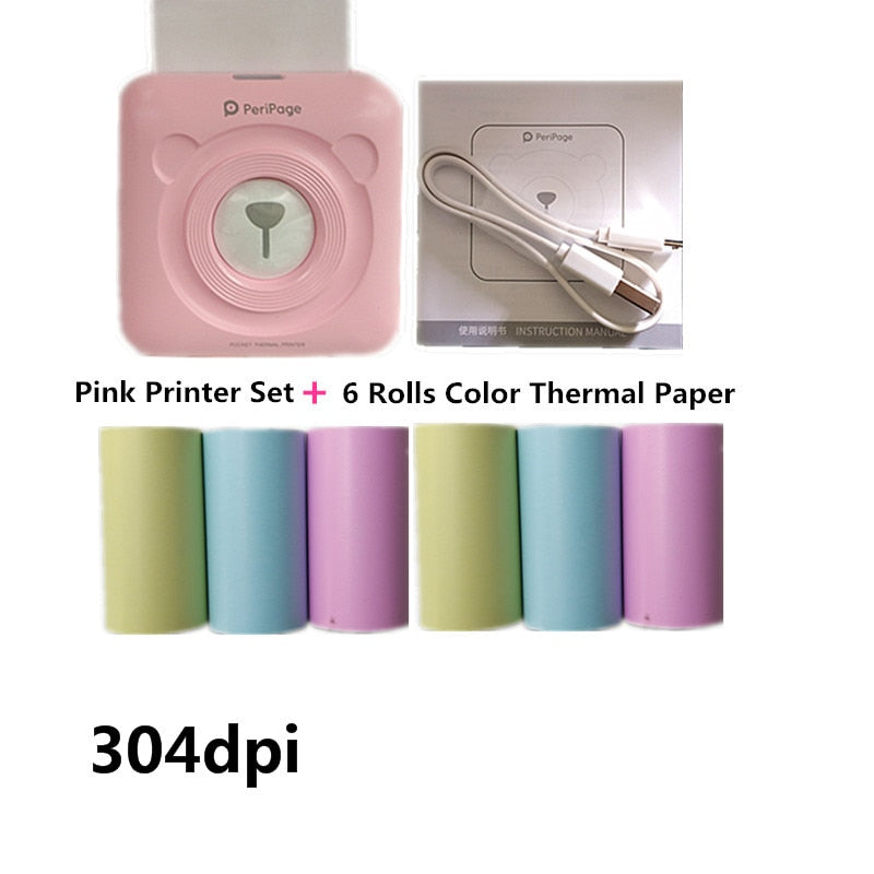 304dpi Bluetooth Portable Printer High Resolution A6 Peripage Mini Photo Printer Thermal Printers For Mobile Phone Android & IOS