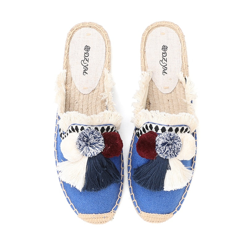 2021 Zapatos De Mujer Canvas Rubber Spring/autumn Mules Unicornio Terlik Tienda Soludos Espadrilles For Flat Sandals