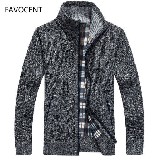 Herren-Pullovermantel Herbst Winter 2022, Kunstfell-Wollpulloverjacken Herren, Strickjacke mit Reißverschluss, dicker Mantel, warme Freizeitstrickwaren-Cardigan