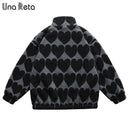Una Reta M-XXL Winter Men Coat New Casual Lamb Wool Parka Coat Streetwear Loose Men Clothing Grain Fleece Men&