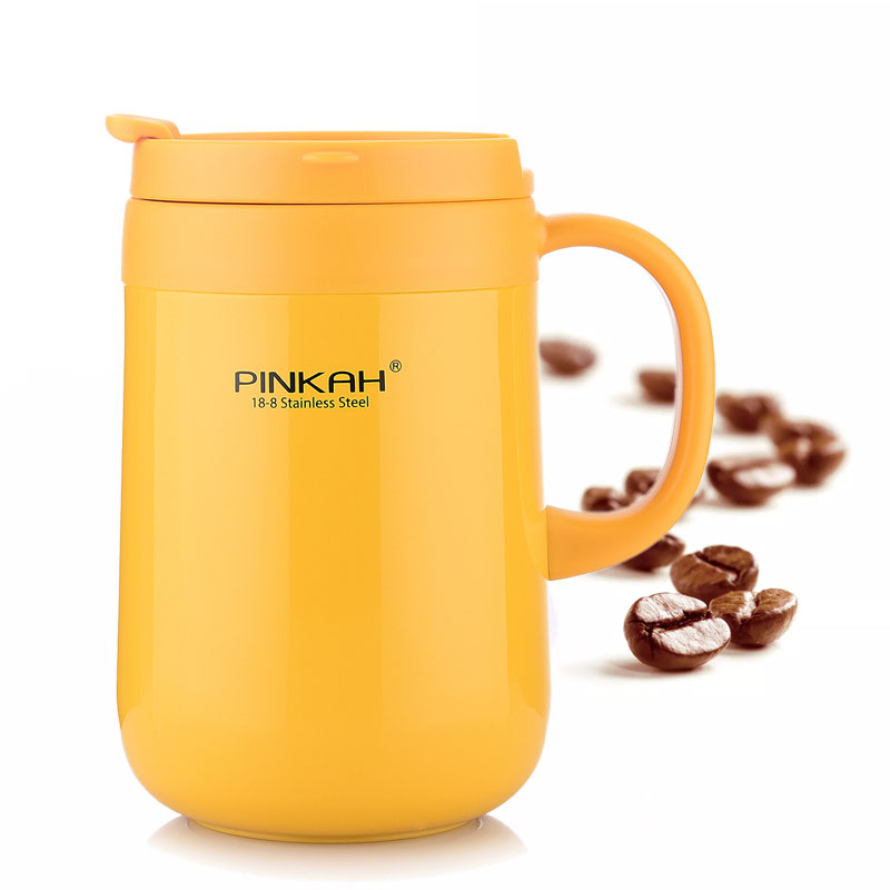 Pinkah 340&amp;460ML 304 Stainless Steel Thermos Mugs Office Cup With Handle With Lid Insulated Tea mug Thermos Cup Office Thermoses