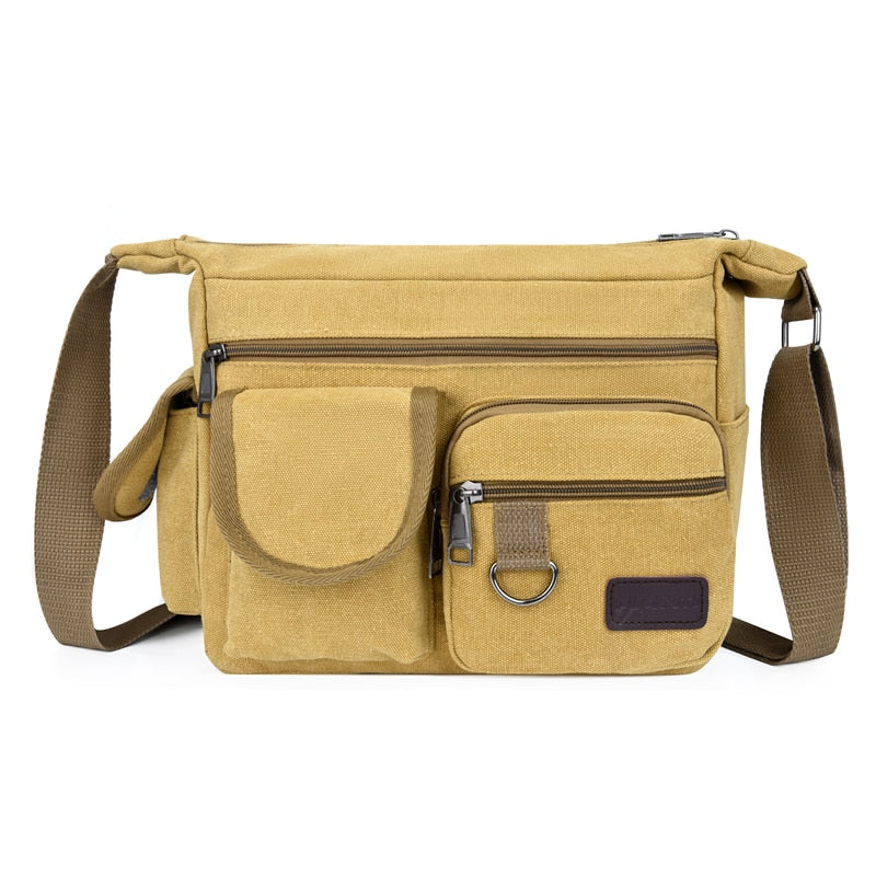 Bolso bandolera de lona para hombre, bandolera encerada resistente al agua Vintage, maletín, bolso de hombro acolchado para bolso de mano masculino