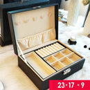 PU-Leder-Schmuck-Aufbewahrungs-Display Tragbare Multifunktions-Verpackungsbox im europäischen Stil mit Schublade Wintergeschenk
