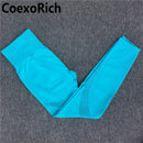 Yoga Set Women Fitness Gym Clothing Sport Suit Seamless Hollow Out Long Sleeve Crop Top High Waist Workout Leggings Sportwear