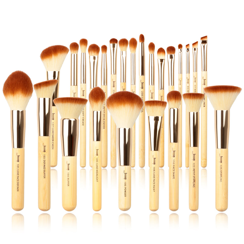 Jessup Bambus-Make-up-Pinsel-Set, 6–25 Stück, Foundation-Puder, Lidschatten-Liner, Make-up-Pinsel, Pinceaux Maquillag