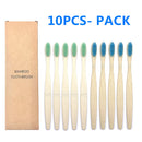 10PCS Colorful Natural Bamboo Toothbrush Set Soft Bristle Charcoal Teeth Whitening Bamboo Toothbrushes Soft Dental Oral Care
