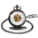 Top Luxury Smooth Roman Numerals Vintage Mechanical Pocket Watch Steampunk Hand Winding Men&