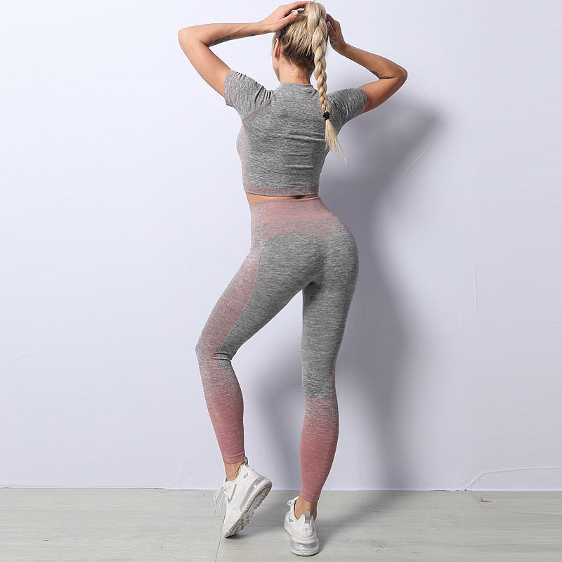 women yoga set gym clothing Female Sport fitness suit Running Clothes yoga top+   Leggings women Seamless gym yoga bra suits