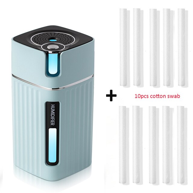 300ML Portable USB Air Humidifier Water Diffuser with Light for Home Car Ultrasonic Cool Humidificador Mini Mist Maker Fogger