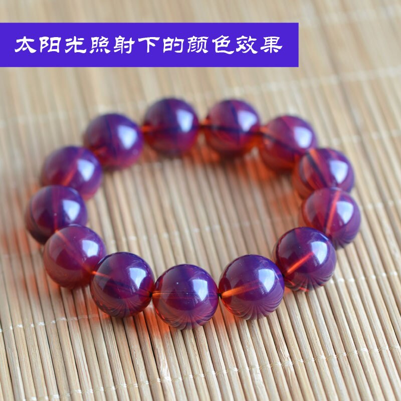 Genuine Natural Yellow Amber Blue Dominican Round Beads Bracelet Women Men Amber Healing 12mm 10mm 8mm Stretch Jewelry AAAAA