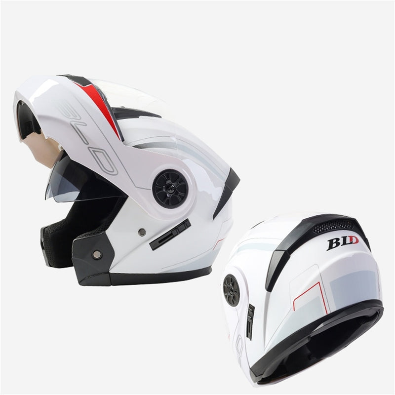 BLD Modular Dual Lens Casco de motocicleta Seguridad Downhill Flip Up Cascos Profesional Motocross Racing Full Face Casco Moto