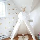 Gold Hearts Wall Stickers for Kids Room Bedroom Living room Home Decoration DIY Stickers Baby Girl Wall Decals Nursery Room