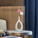 VILEAD Ceramic Hollow Out Flower Vase Figurines Nordic Modern Planter Pots Living Room Desktop Interior Decorative Decorations