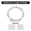 Effie Queen Italy Real 925 Silver Diamond-Cut Figaro Chain Necklace 5mm Wide 40-60cm Long Woman Man Neck Chain Jewelry Gift SC34