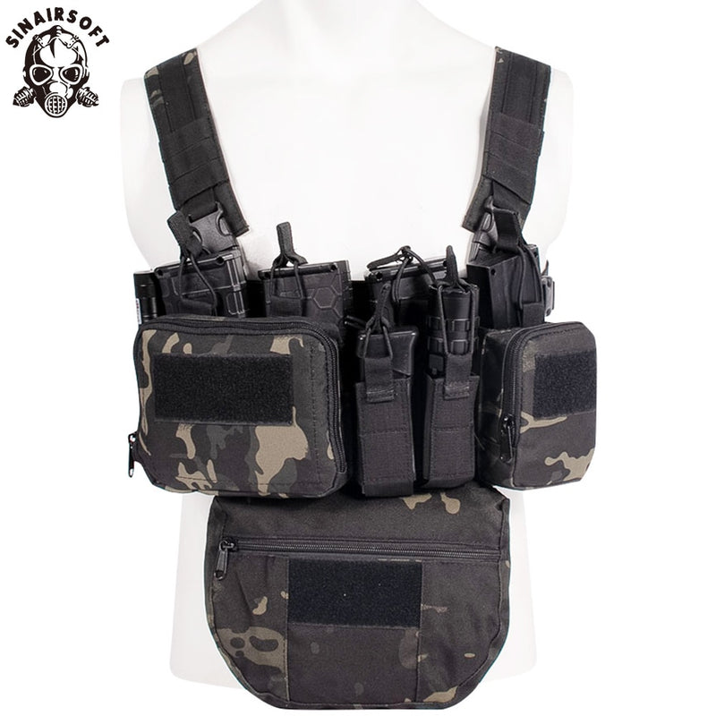 CS Match Wargame TCM Chest Rig Airsoft Tactical Vest Military Gear Pack Magazine Pouch Holster Molle System Waist Men Nylon Swat