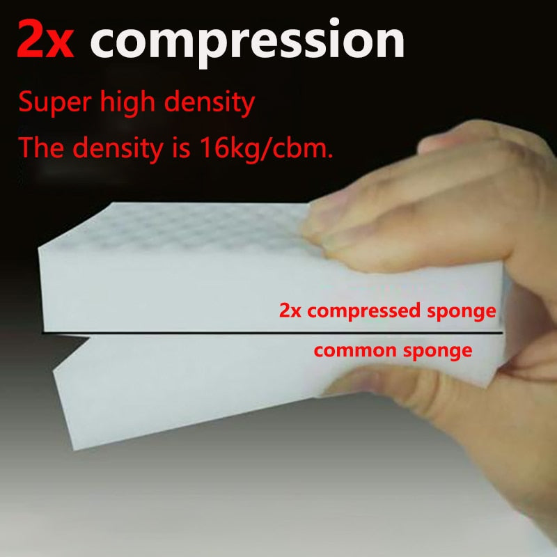 10/20/30pcs Magic Sponge Eraser Double Compressed High Density  Melamine Sponge Bathroom Kitchen Cleaning Sponge Brush 10x6x2cm
