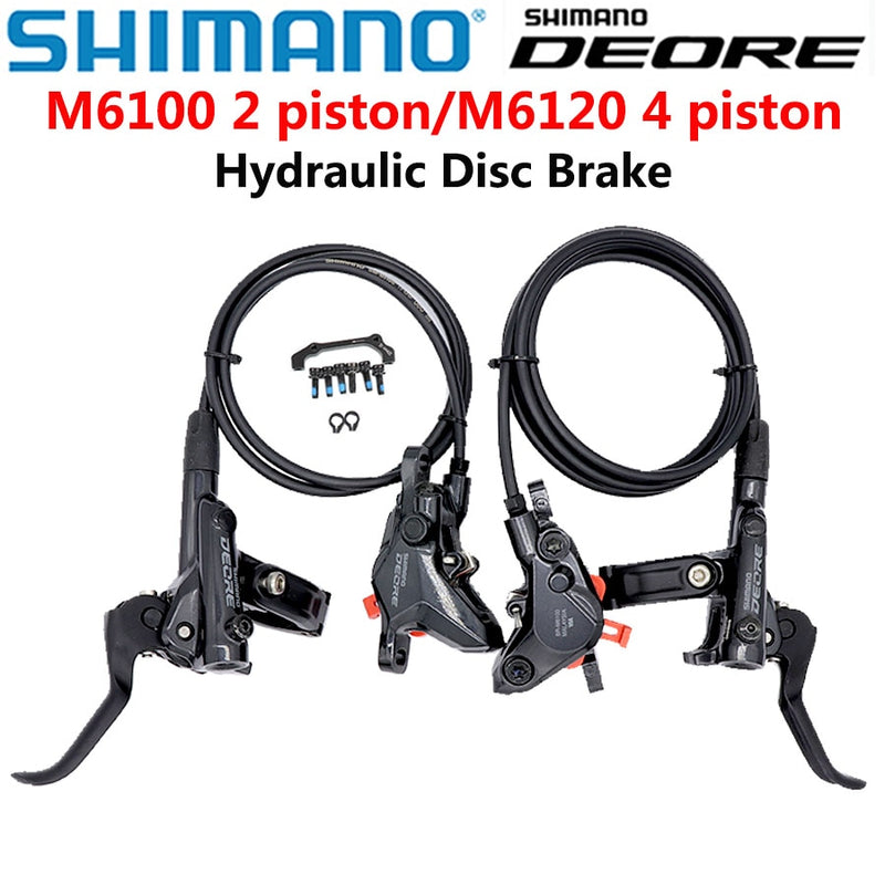 SHIMANO DEORE M6100 2 pistones M6120 4 pistones Freno MTB Bicicletas de montaña Freno de disco hidráulico MTB BR BL-M6100 DEORE Freno izquierdo derecho