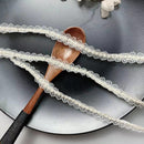 1CM Wide White DIY Hand-stitched Pearl Glitter Beads Braid Lace Ribbon Wedding Dress Skirts Collar Neckline DIY Sewing Appliques