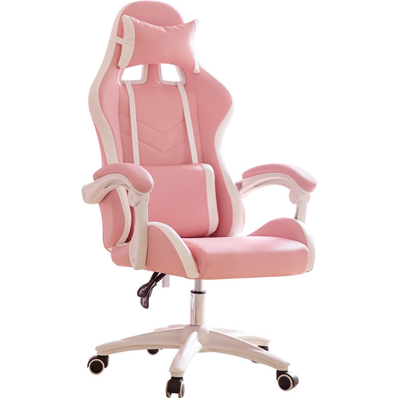 Silla de oficina WCG, silla para juegos de ordenador, sillón reclinable con reposapiés, Internet Cafe, silla para jugadores, muebles de oficina, silla rosa