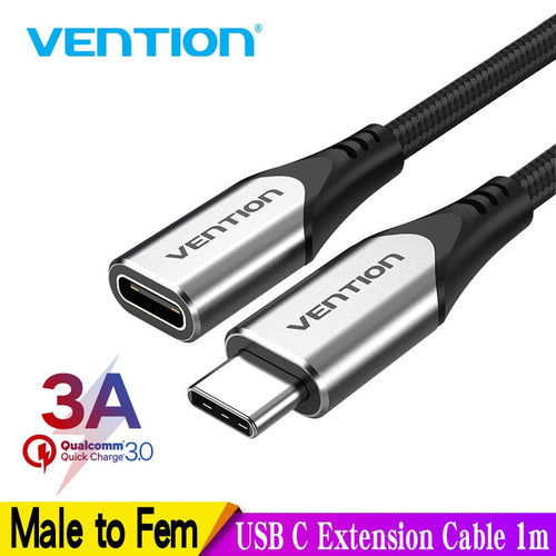 Vention USB C Verlängerungskabel Typ C Verlängerungsschnur 4K Thunderbolt 3 Stecker auf Buchse Kabel für MacBook Pro USB 3.1 Verlängerungskabel