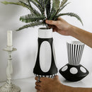 Nordic creative black and white ceramic vase abstract style flower arrangement flower retro classic home craft ornament