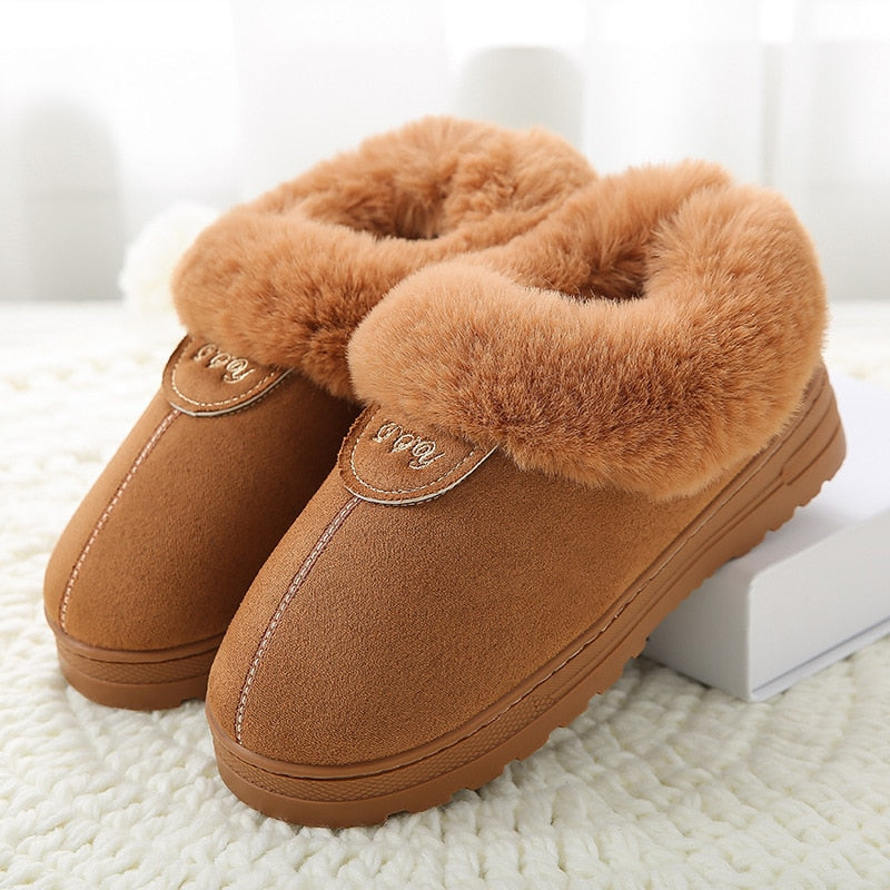 2022 Faux Pelz Winter Warme Schuhe Frau Männer Hausschuhe Weichem Plüsch Anti-slip Liebhaber Hause Boden Pantoffel Baumwolle Rutschen SH08271