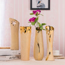 Luxury Europe Gold-Plated Ceramic Vase Home Decor Creative Design Porcelain Decorative Flower Vase For Wedding Decoration