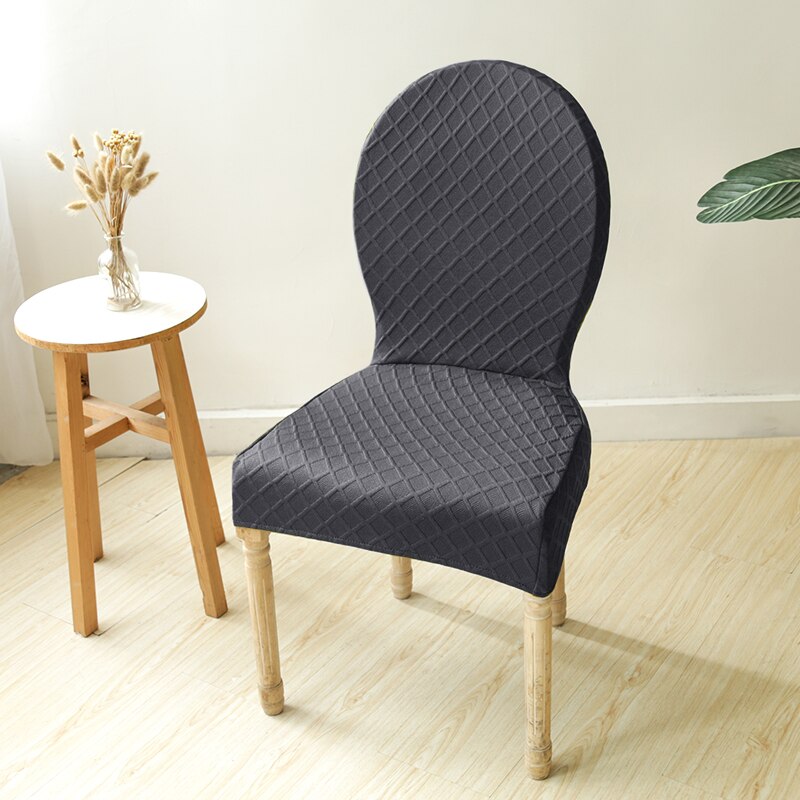 Round Backed Chair Covers Dining Room Elastic Seat Cover Kitchen Protector Case Chair Cover Stretch Hotel Banquet Stool Cover