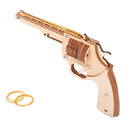 Semi-auto Rubber Band Cutting 3D Wooden Puzzle Gun Woodcraft Assembly Kit Revolver wooden toys Wooden Shooting Toy Guns Boys