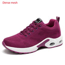 Casual Women Sneakers Air Cushion Platform Flat Shoes Femme Tennis Trainers Breathable Fly Wire Hit Color Comfort Zapatos Mujer