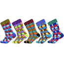 Hot Sale Men Socks 2020 New Colorful Gifts for Men Cotton Mens Socks Geometric Lattice Classic Happy Business Casual  Socks Men