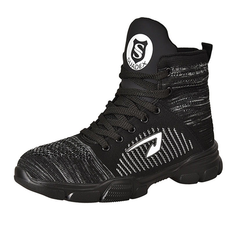 SUADEX Herren Sicherheitsarbeitsstiefel Schuhe All Season Anti-Smashing Steel Toe Cap Boots Unzerstörbare Arbeitsschuhe Plusgröße 37-48