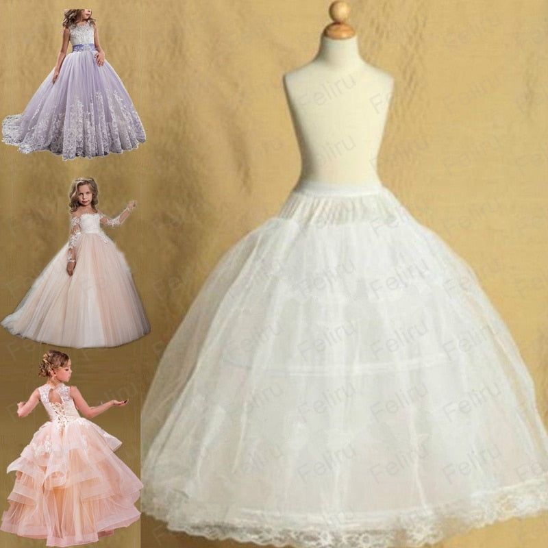 Falda Lolita para niños, enagua de 2 aros para boda, enaguas de flores para niñas, enaguas, enaguas, princesa para niños de 2 a 14 años, Vestidos