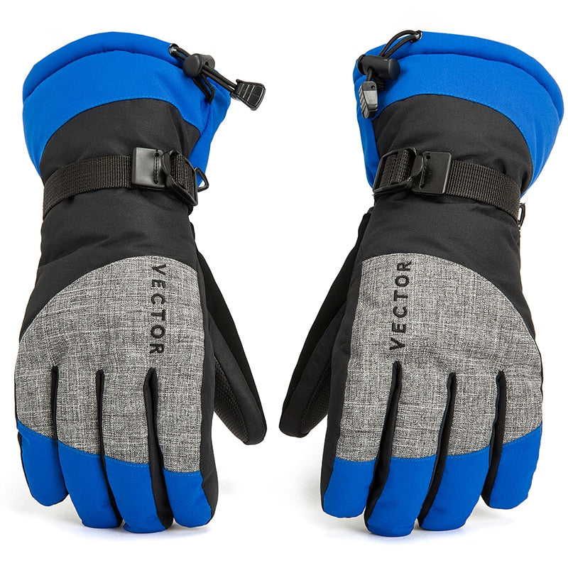 Guantes de lana de esquí impermeables y cálidos Extra gruesos a prueba de viento invierno exterior deporte Snowboard moto de nieve motocicleta montar a prueba de deslizamiento